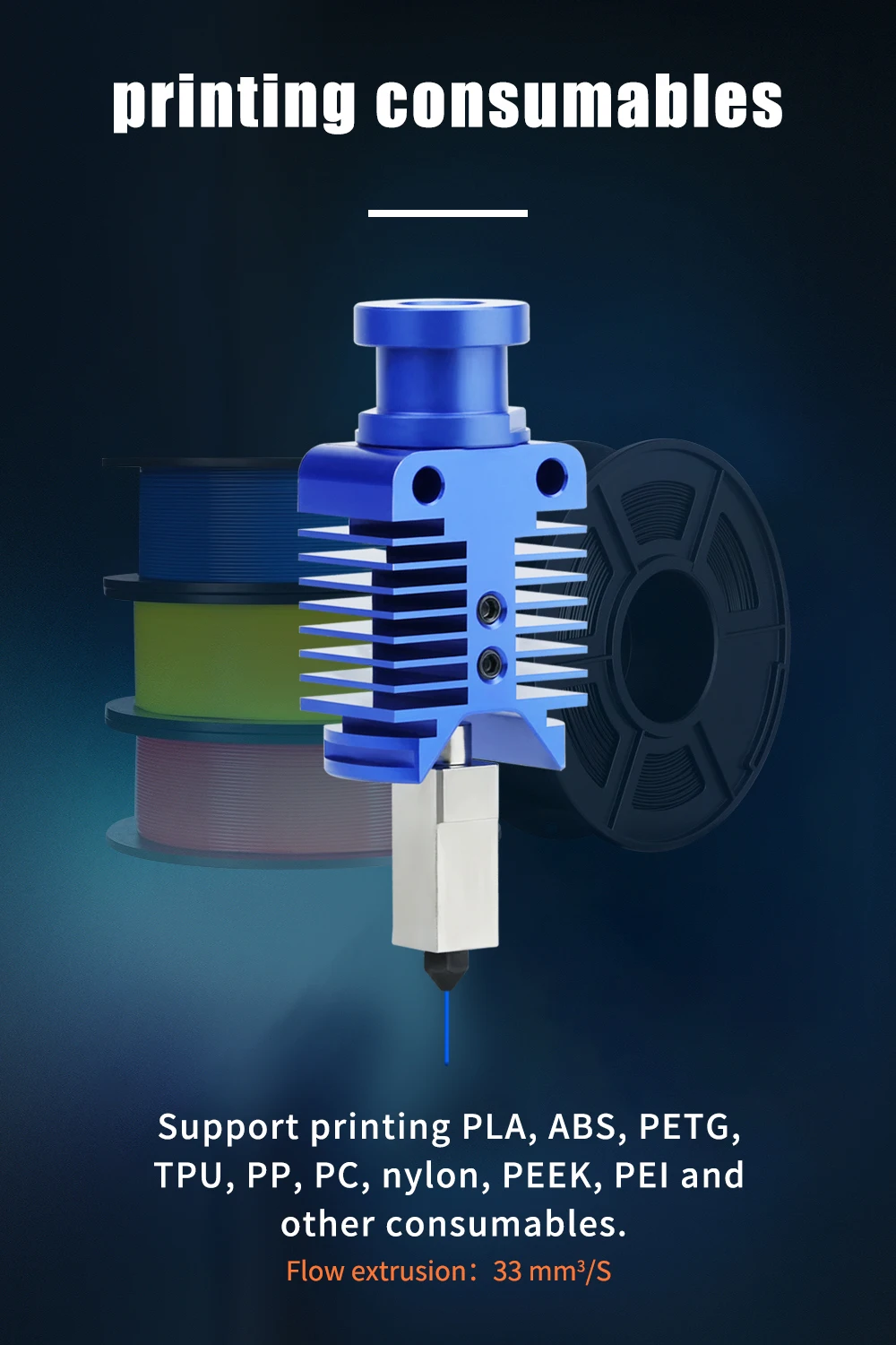 Description Picture 2 of itemEnder3 Hotend Kit Upgrade High Speed Printing Hotend Kit 300°C Hardened Steel Nozzle For ender 3 v2 CR10/VORON2.4 3D Printer