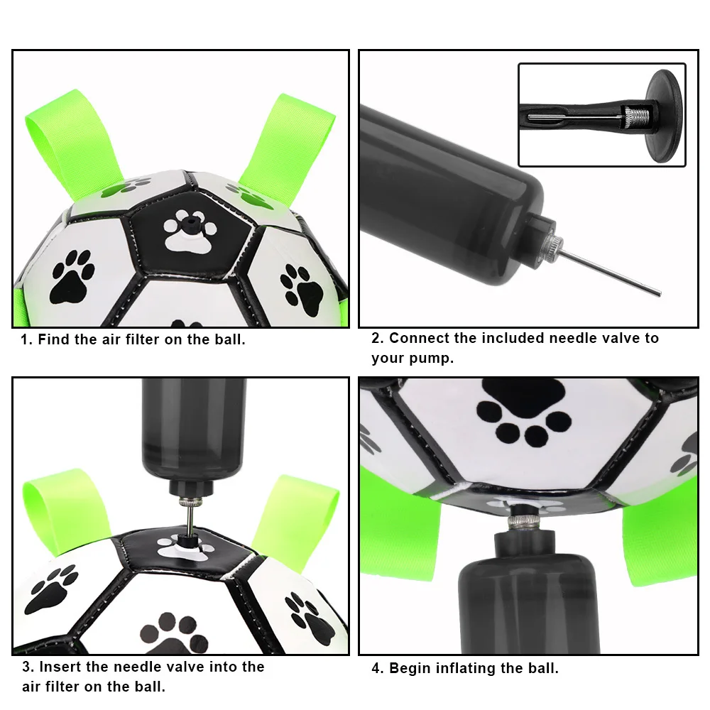 Puppy Outdoor Training Soccer 15cm Dog Bite Chew Balls Interactive Pet Football Toys With Grab Tabs Pets Accessories
