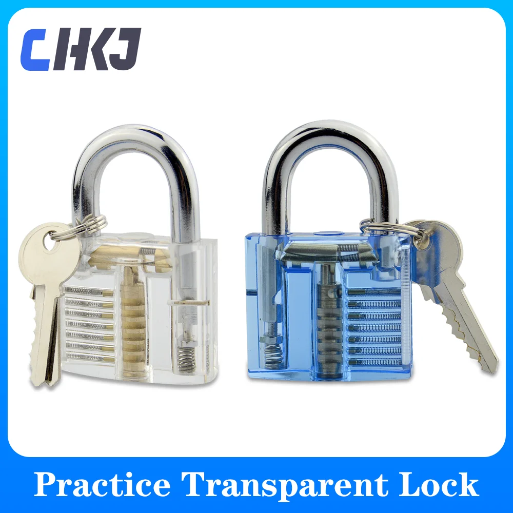 CHKJ Transparent Locks Visible Cutaway Mini Practice View Padlock Hasps Training Skill Locksmith Tools For Furniture Hardware