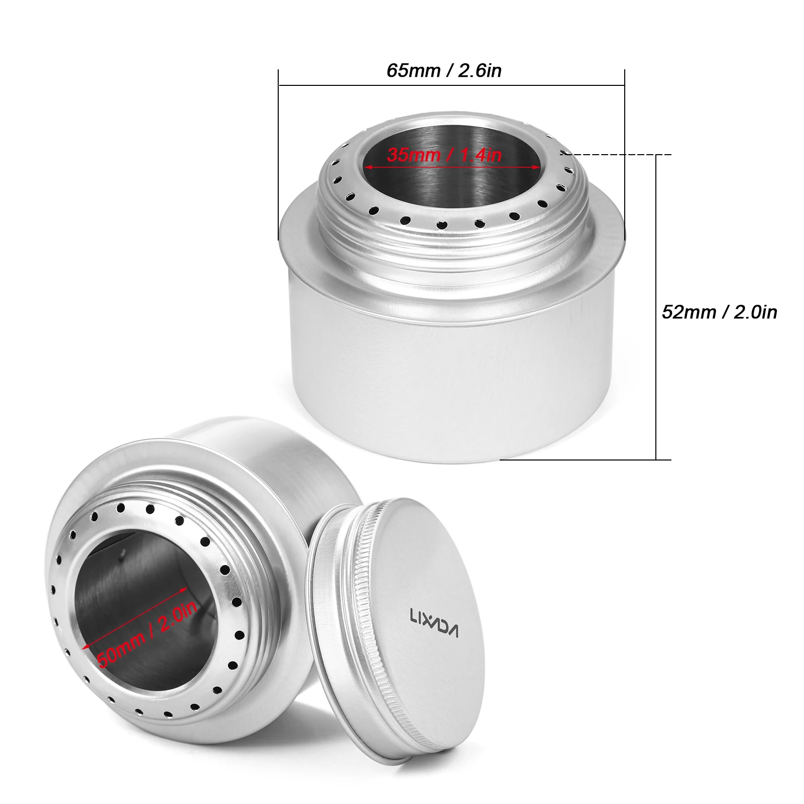 Description Picture 6 of itemLixada Portable Mini Aluminum Alloy Alcohol Stove 2Pcs Set with Lid for Outdoor Camping Hiking Backpacking Cooking Stove