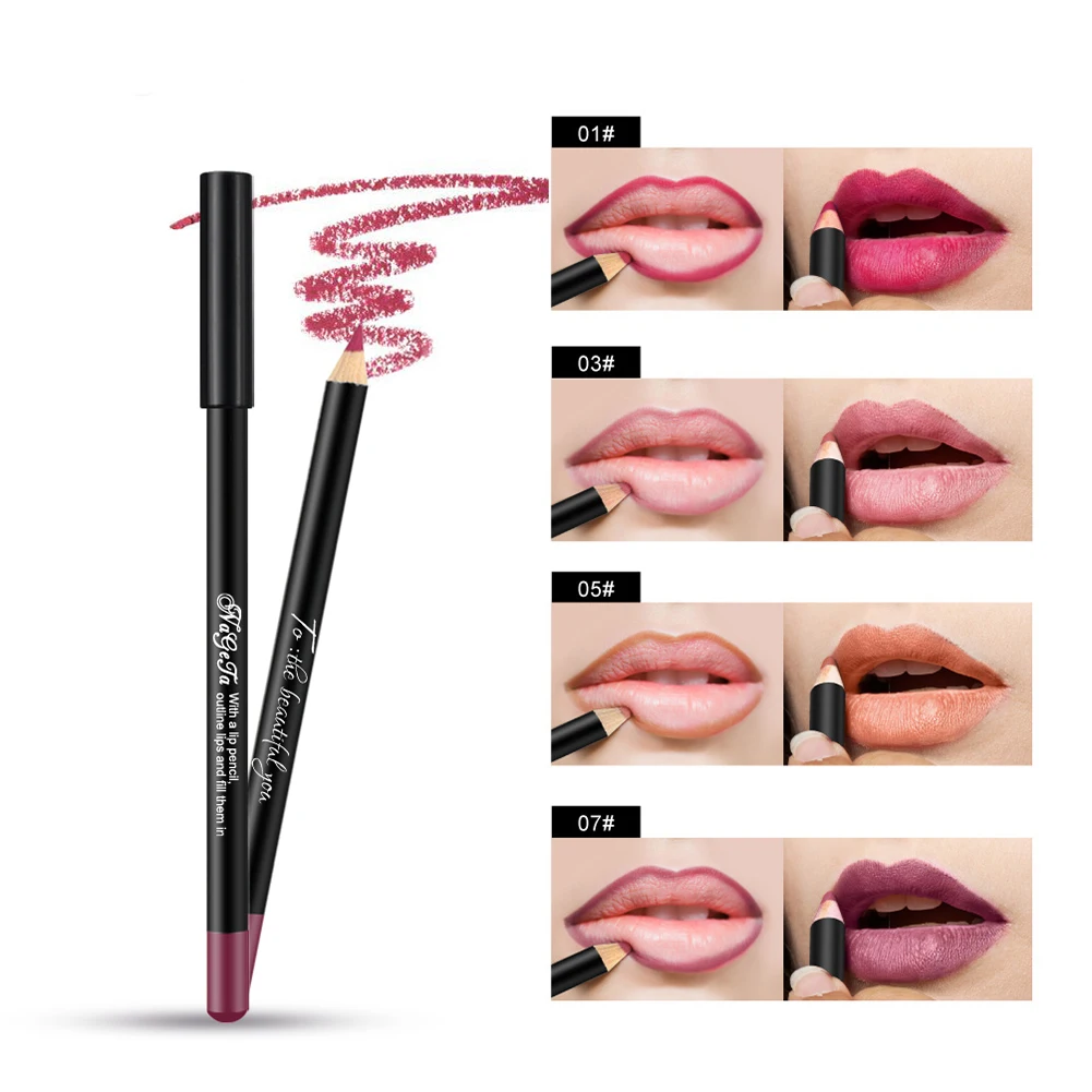 12 Color Matte Lipliner Waterproof Lasting Lip Gloss Lips Makeup Cosmetic