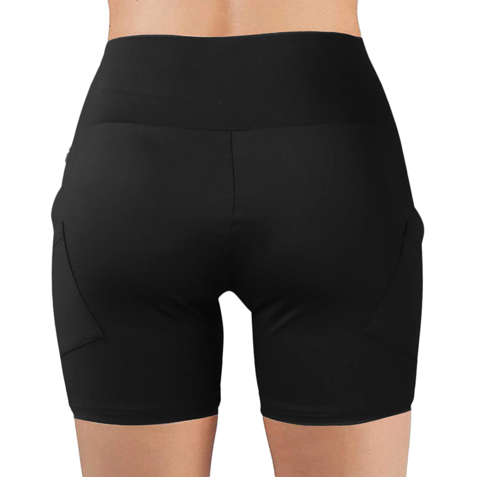 Women High Waist Yoga Shorts With Side Pockets Workout Running Compression Athletic Biker Dress Pants Women Business Casual