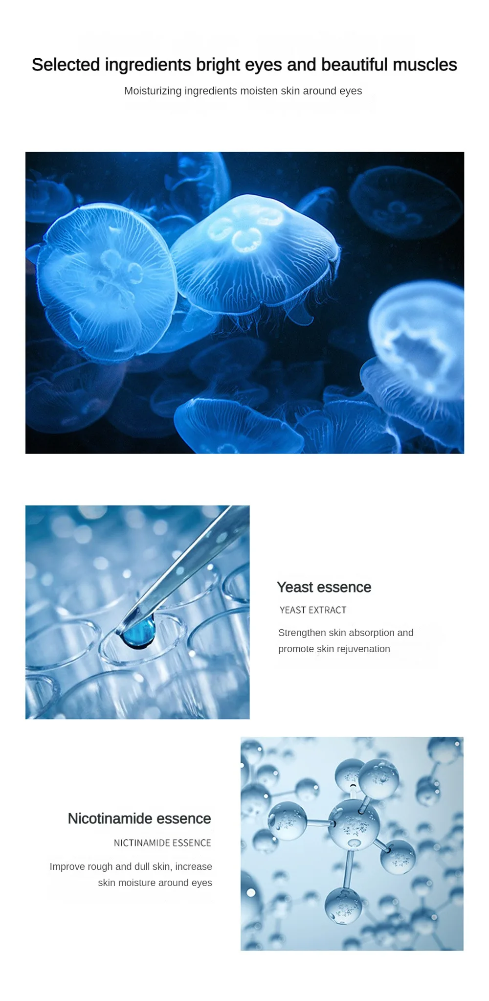 Description Picture 4 of item60pcs Jellyfish Collagen Eye Patch Elastic Moisturizing Eye Mask Gentle Hydrating Eye Patch To Improve Dry Eye Skin Care Product