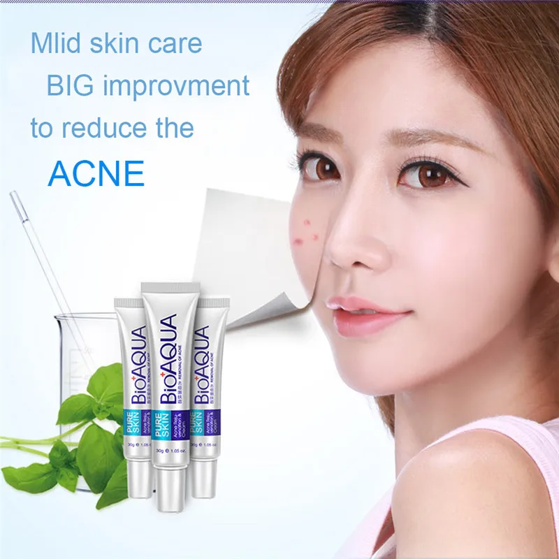 Description Picture 3 of itemBIOAQUA Effective Acne Removal Cream Herbal Acne Spots Oil Control Acne Cream Skin Care Whitening Moisturizing Face Gel  20g
