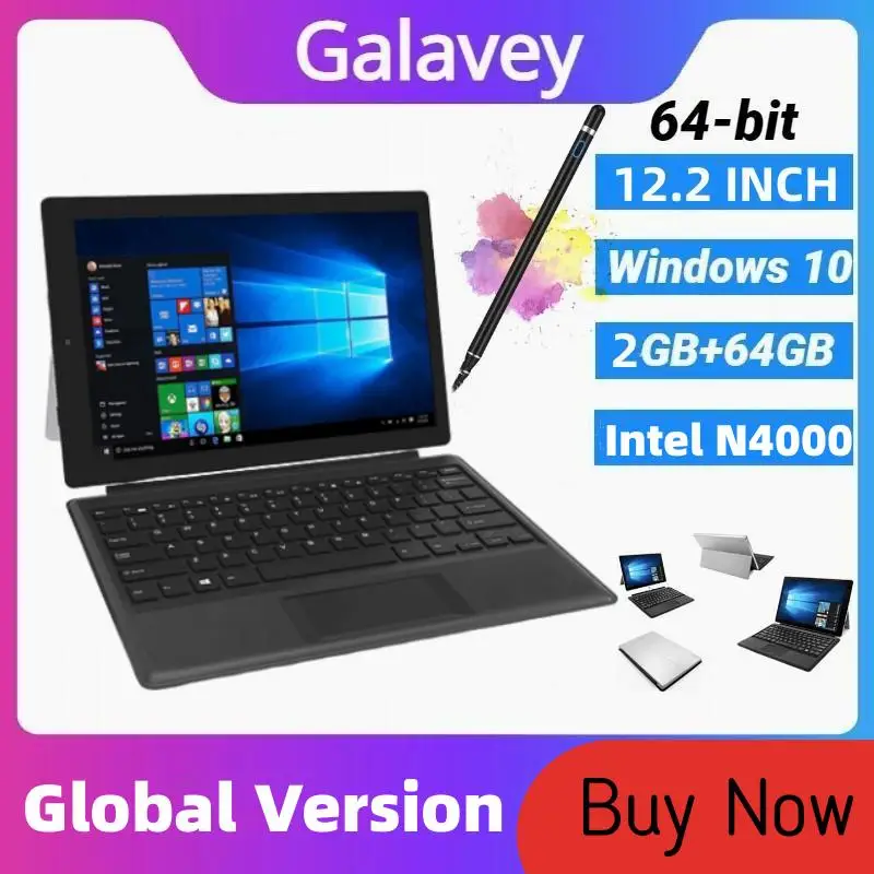 Description Picture 2 of item2023 Cheapest 64-bit Tablets 12.2 Inch 2GB+64GB 2-in-1 Windows 10 With Detachable Keyboard W122 N4000 CPU Tablet HDMI-Compatible