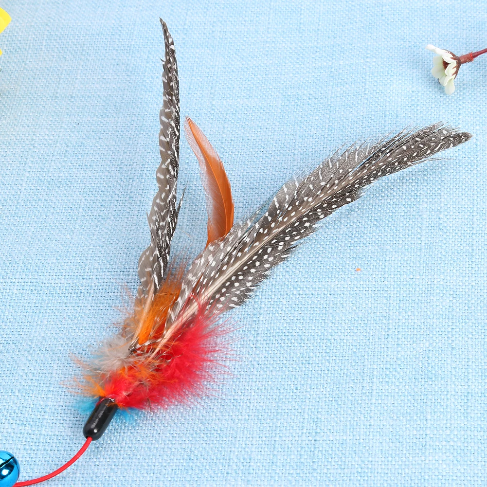 Handheld Kitten Teaser Lightweight Feather Cat Wand Funny Wands Feather Teaser Odorless for Kitten Pet Cat Scratching