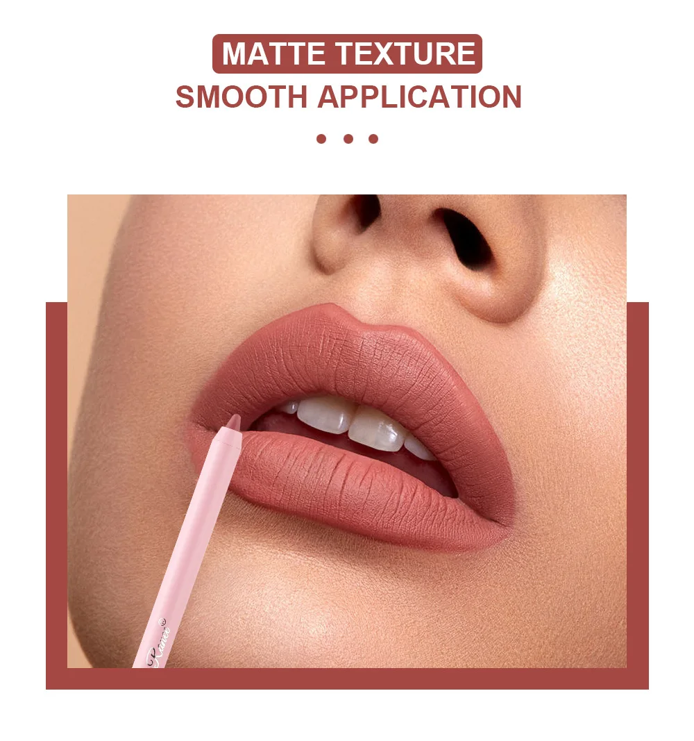 Description Picture 5 of item12 Colour Matte Lip Liner Pencil Carving Labial Makeup Lasting Brown Lip Liners Waterproof Lipstick Pen Lip Contouring Cosmetics