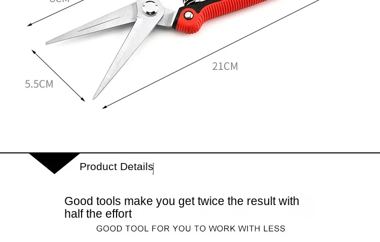 Description Picture 3 of itemStainless Steel Multi-Functional Rubber-Plastic Handle Garden Scissors Garden Pruning Scissors Gardening Fruit Tree Pruning Frui