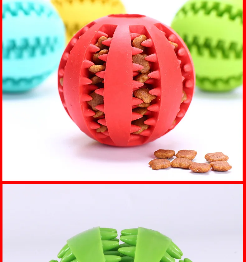 Description Picture 6 of itemNew Pet Dog Toy Interactive Rubber Balls for Small Large Dogs Puppy Cat Chewing Toys Pet Tooth Cleaning Indestructible Dog Ball