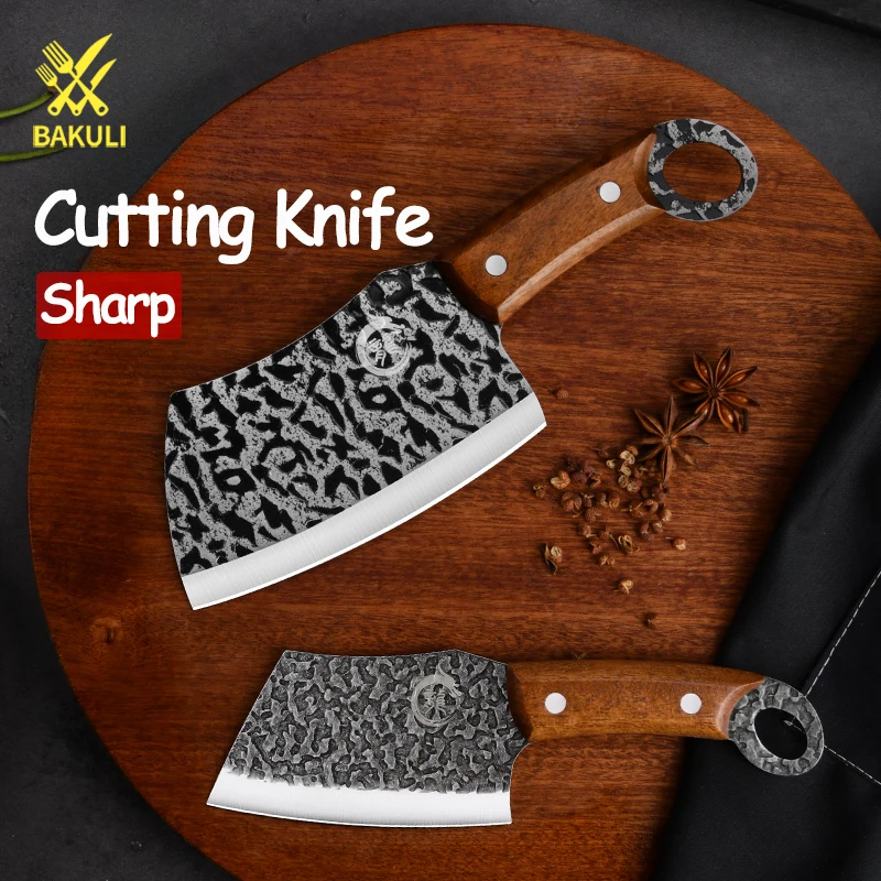 Description Picture 2 of itemBAKULI Forged vegetable knife, mini fish knife, household vegetable knife, slicing knife, stainless steel outdoor camping knife