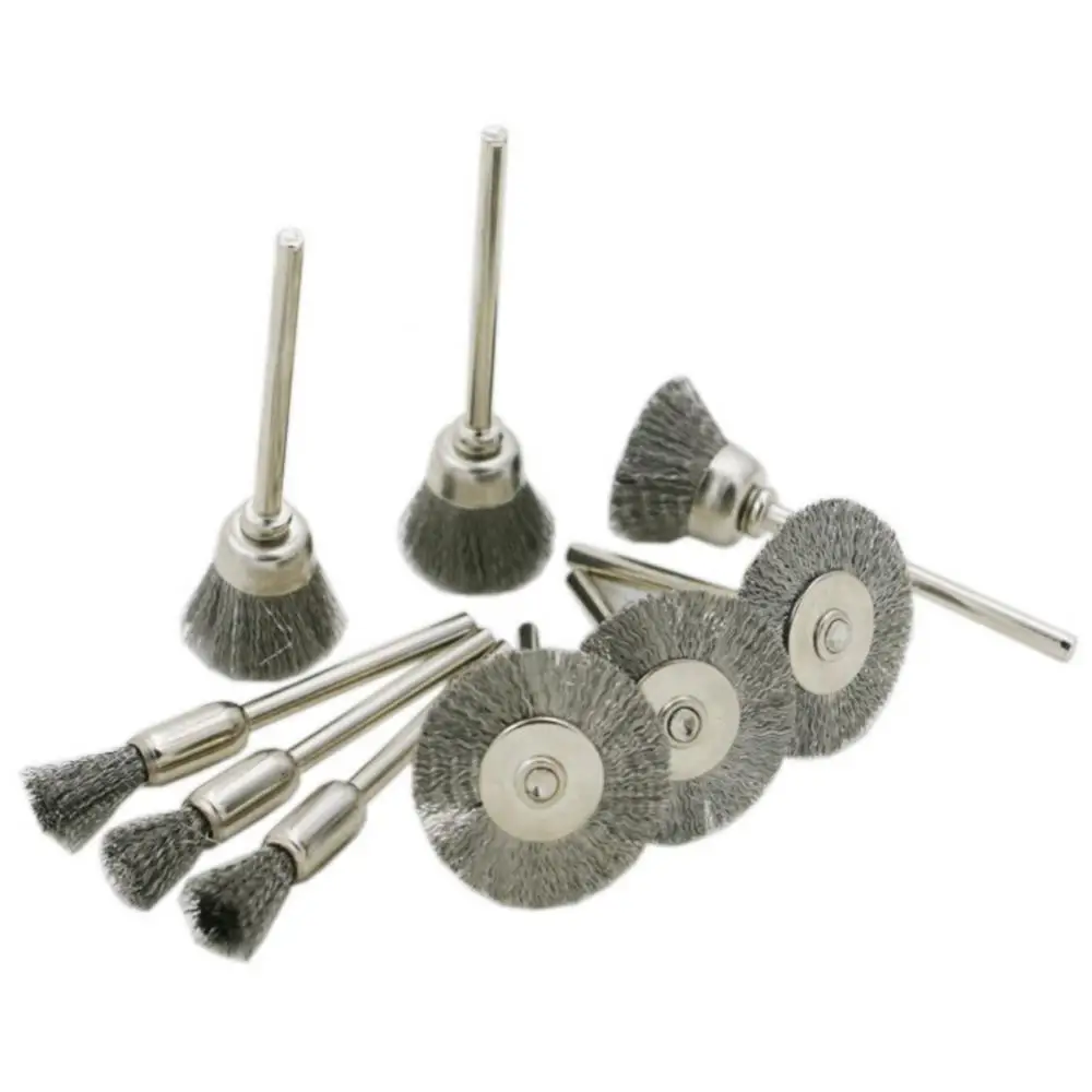 Brass Brush Steel Wire Wheels Brushes Drill Rotary Tools Polishing For Drill Grinding Rotary Tools Metal Rust Removal Brush Set