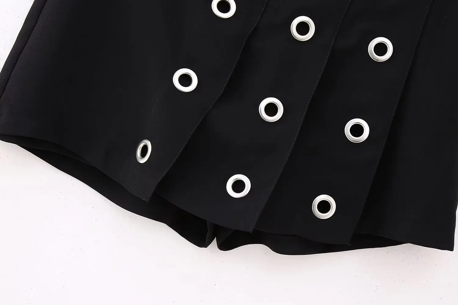 Description Picture 6 of itemTRAF 2023 Eyelet Skort Shorts for Women Black Mid Waist Mini Skirt Shorts Woman Box Pleated Shorts Women Office Women's Shorts