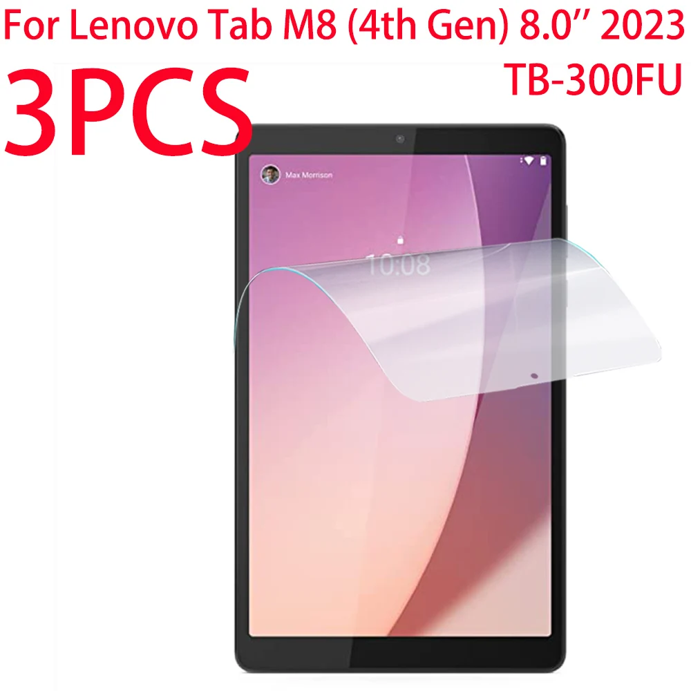 3 Packs PET Soft Film Screen Protector For Iconic Brand Tab M8 (4th Gen) 8.0 inch Screen Protective Film Clear TB-300FU TB-300XU