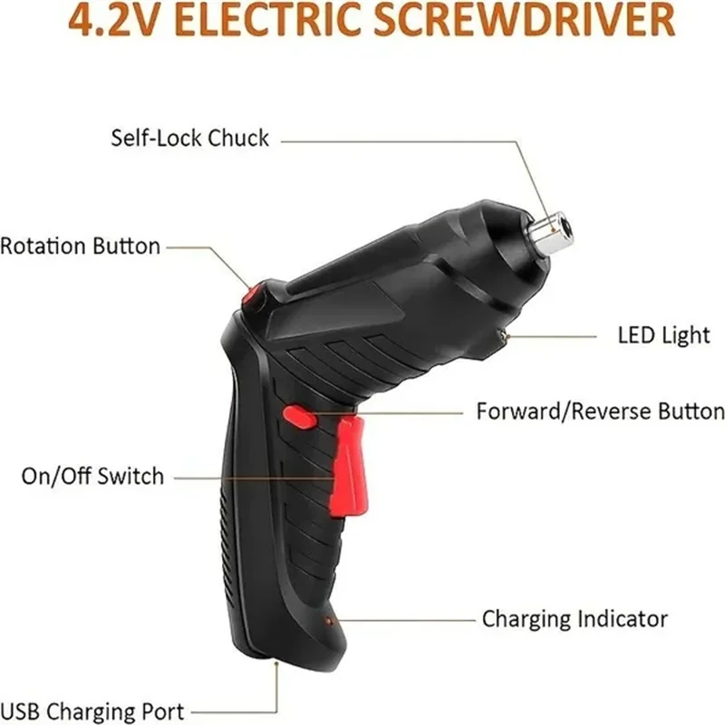 Description Picture 4 of item2/14/26/47PCS Electric Screwdriver Household Small Electric Drill Rechargeable Multi-Functional Lithium Electric Screwdriver Set