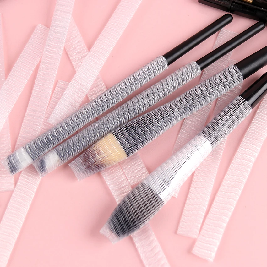 20PCS Makeup Brushes Mesh Protectors Cover Beauty Elastic Mesh Protector Makeup Cosmetics Brush Pen Cover