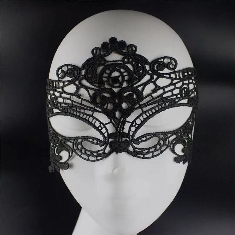 Description Picture 4 of item2023 HOT SALES Women Hollow Mask Sexy Cosplay Lace Masquerade Eye Mask Lingerie Halloween Accessories Gothic Fetish