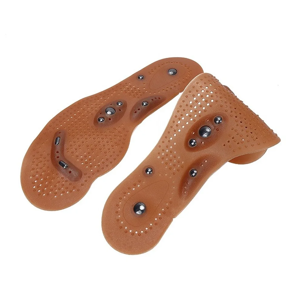 Description Picture 6 of item1 Pair Weight Loss Magnetic Therapy Insoles for Shoes Massage Bed Cushion Weight Loss Foot Care Brown Transparent Insole Silicon