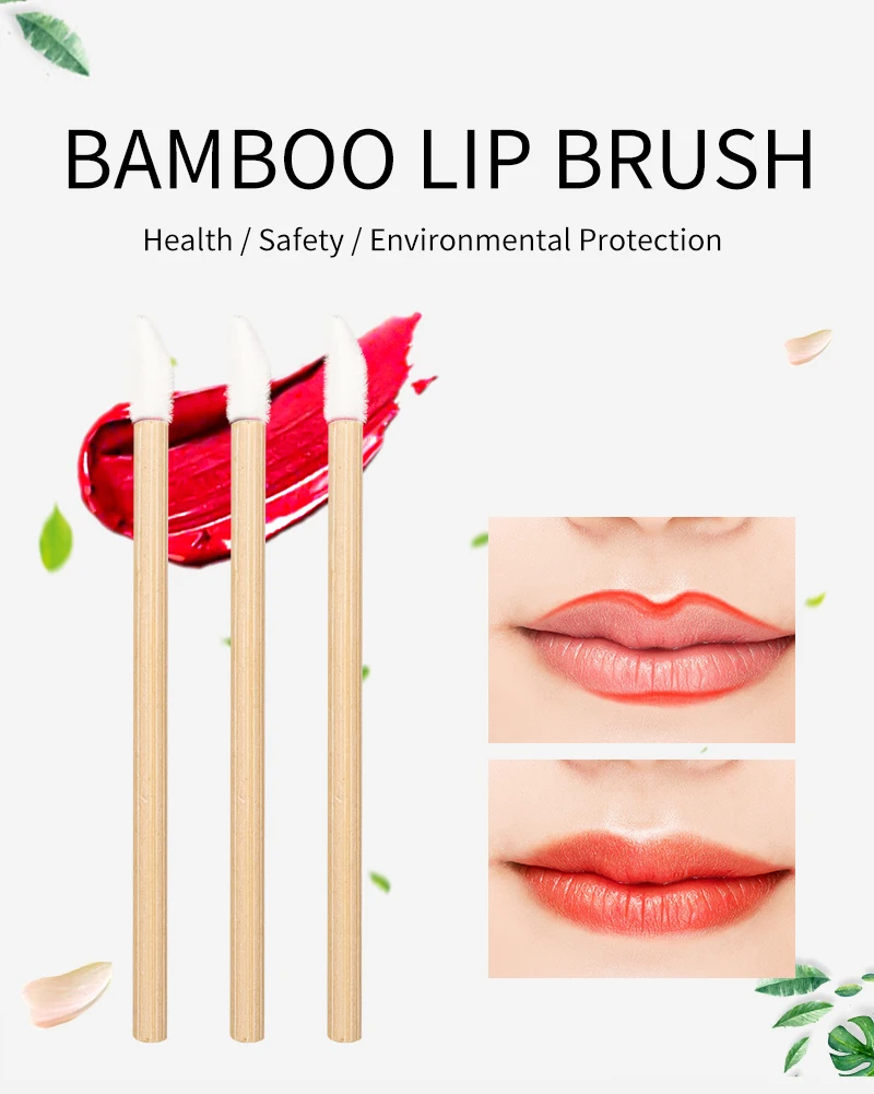 Description Picture 2 of item50 pcs/pack Disposable Bamboo Lip Brush Lashes Micro Brushes Applicator tool for Eyelash Extension women Makeup Tools