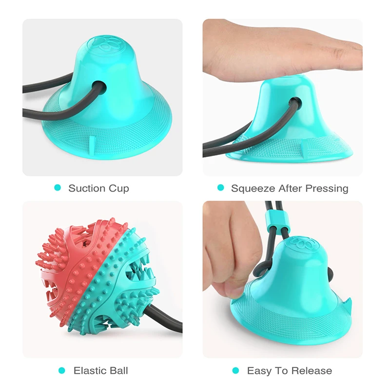 Dog Toys Silicon Suction Cup Tug Interactive Dog Ball Toys Slow Feeder Pet Chew Bite Tooth Cleaning Toothbrush Pet Food Toys