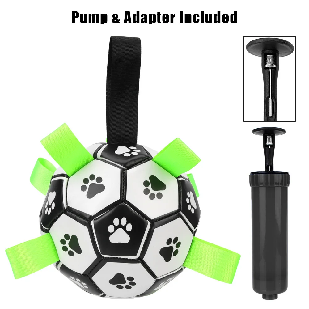 Puppy Outdoor Training Soccer 15cm Dog Bite Chew Balls Interactive Pet Football Toys With Grab Tabs Pets Accessories