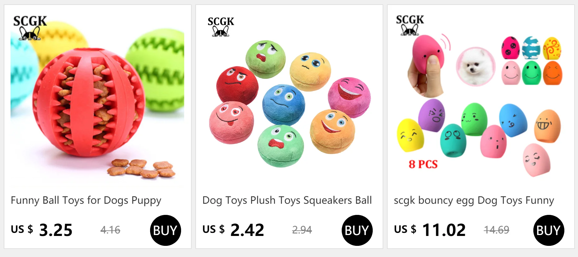 Description Picture 2 of item6PCS Dog Toys Squeaker Latex Bouncy Ball Squeaky Rubber Dog Toy for My Dog Small Dogs Interactive Pet Supplies Dog Accessories