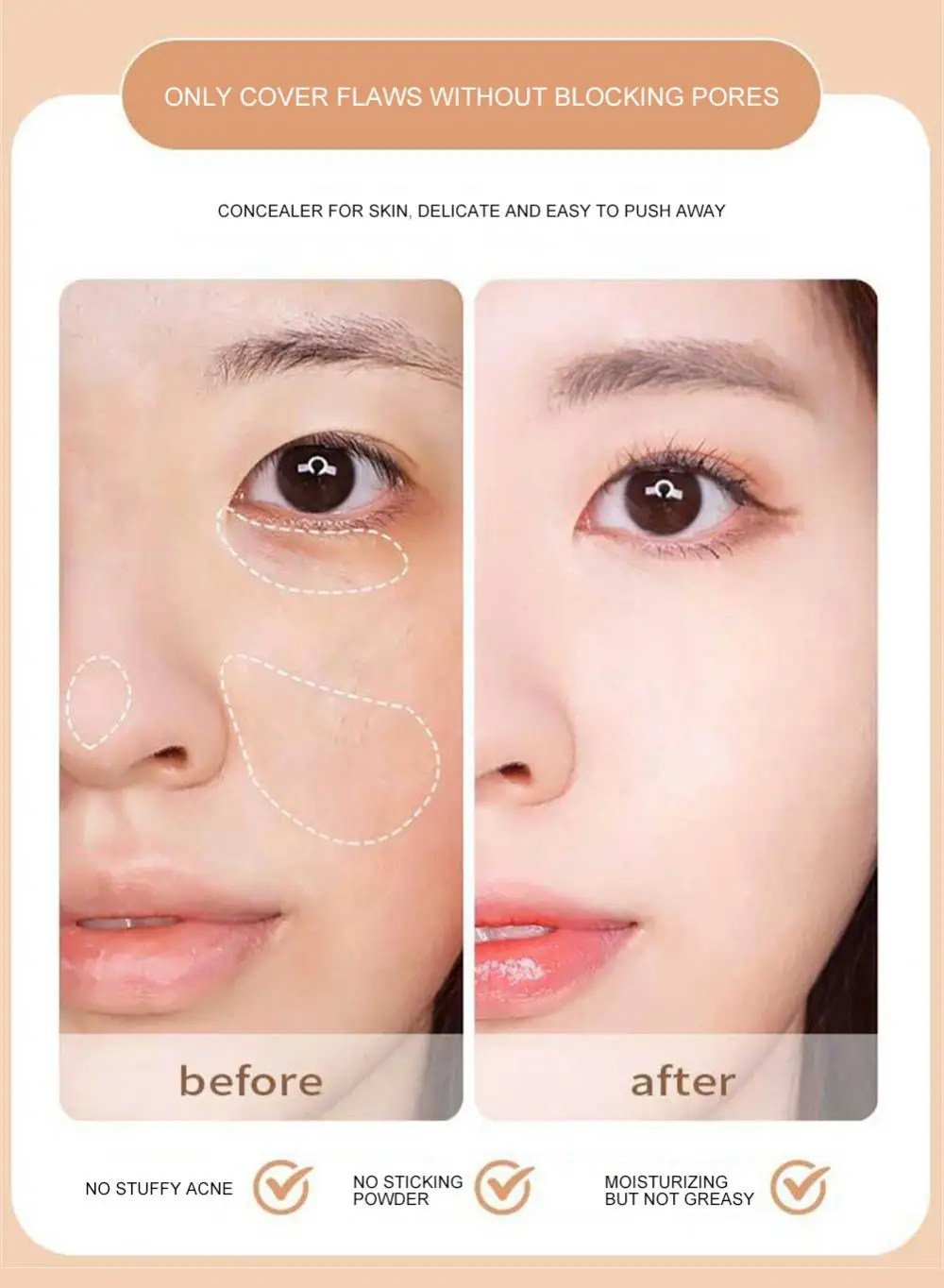 Description Picture 3 of item4Color Liquid Contouring Concealer Cream Makeup Waterproof Moisturizing Lasting Cover Acne Dark Circles Foundation Face Cosmetic