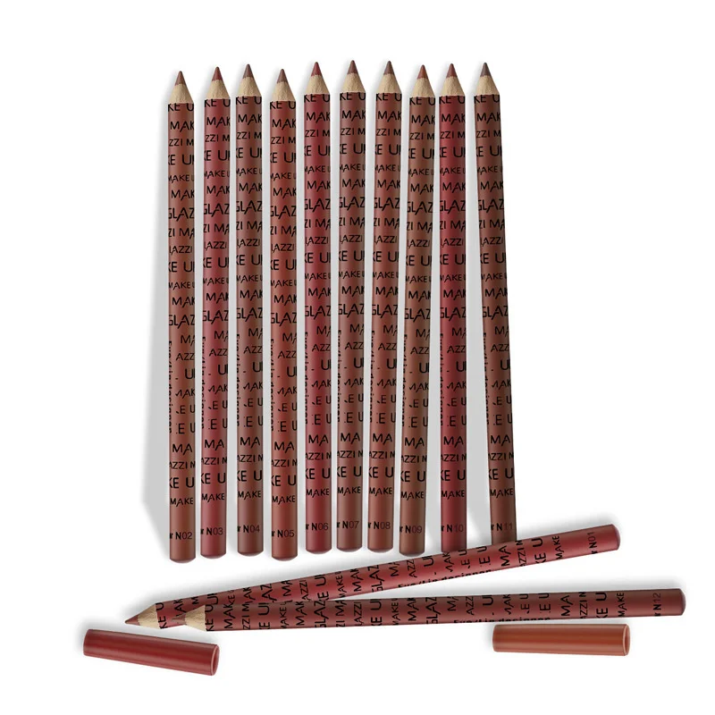 Description Picture 6 of item12 Colors Lipliner Pencil Set Lip Liner Velvet Matte Lipstick Pen Eye Makeup Eye Shadow Pen Long Lasting Eyebrow Pencil Comestic