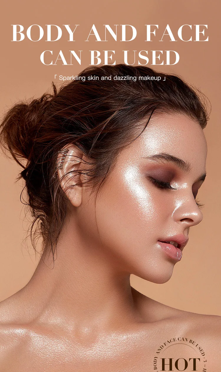 Description Picture 3 of itemHighlighter Powder White Moonlight Polvo De Hadas Glitter Shimmer Contour Shading Illuminator for Women Face Body Makeup