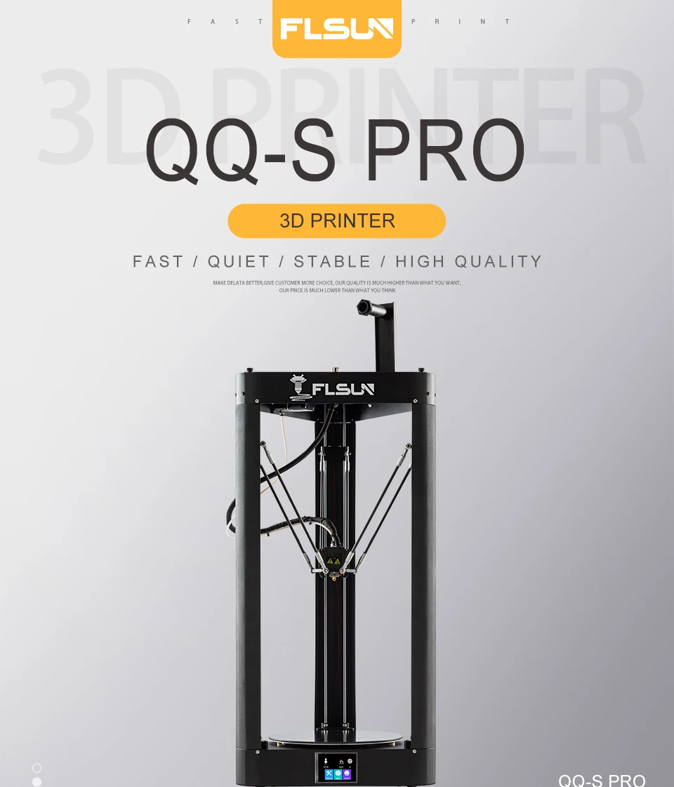 3D Printer FLSUN QQ-S-PRO Delta Kossel Auto-Level Upgraded Resume Pre-Assembly TFT 32-Bits Board Impressora  Drucker