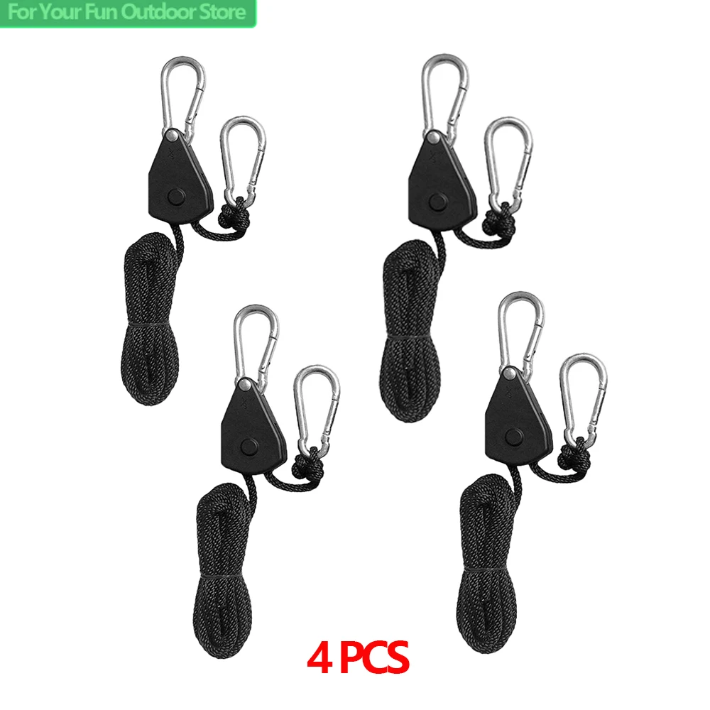 Description Picture 3 of item8/4/2/1pcs Pulley Ratchets Kayak and Canoe Boat Bow Stern Rope Lock Tie Down Strap 2M/4M/5M Heavy Duty Adjustable Rope Hanger