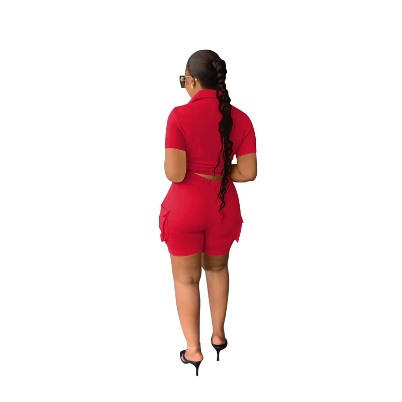 Description Picture 4 of itemVintage Shorts Sets for Women Two 2 Piece Set Outfits Summer Ins Clothes Short Sleeve Shirt Top and Shorts Suits Woman Sets