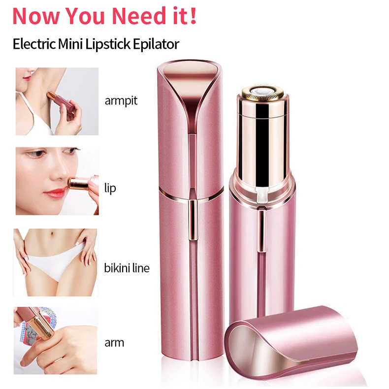 Description Picture 3 of itemElectric Eyebrow Trimmer Mini Eye Brow Epilator Facial Lipstick Shape Hair Removal Portable Women Painless Razor Shaver Tool