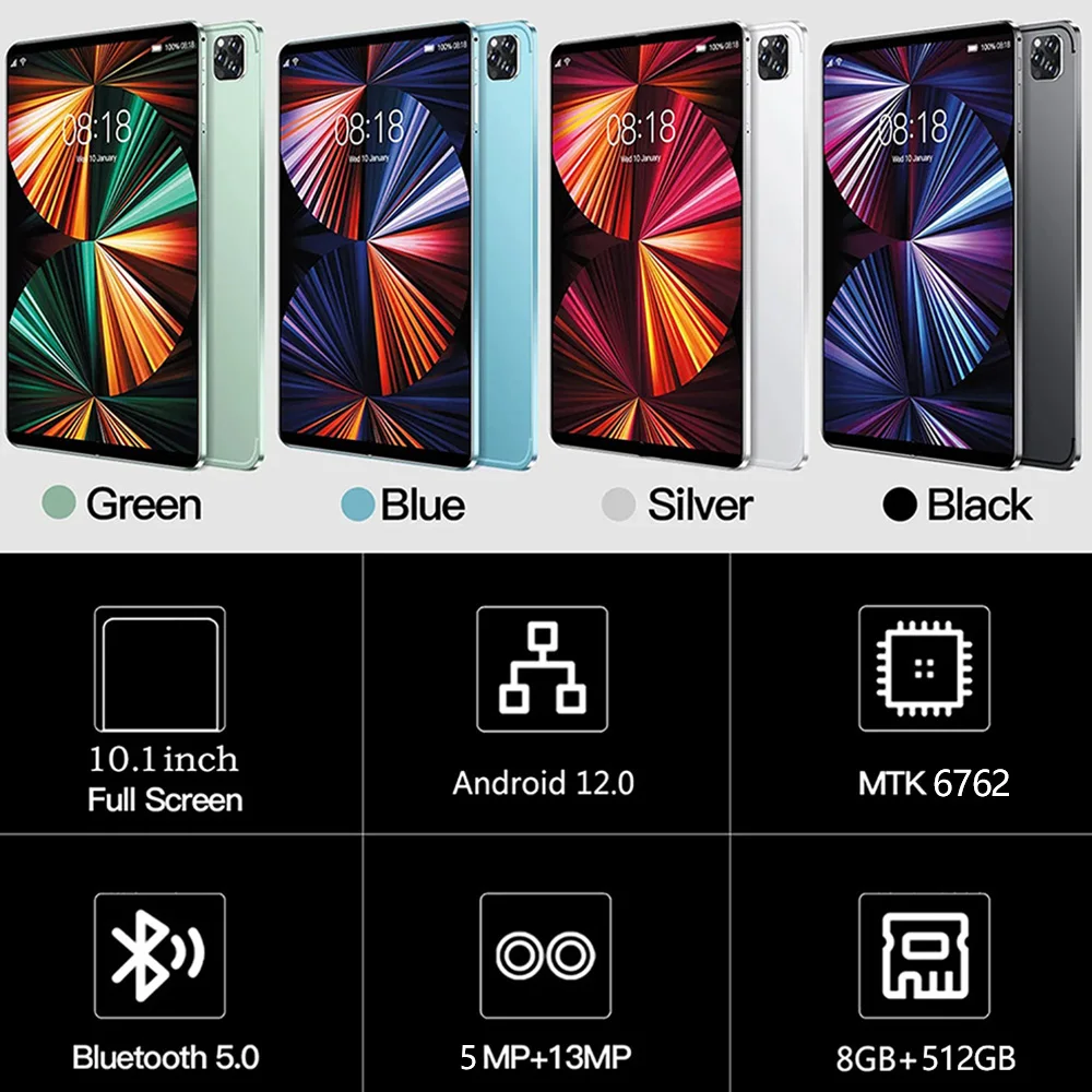 Description Picture 3 of itemBDF Pro 5G New 10.1 Inch Octa Core Android 12 Tablet 8GB RAM 512GB ROM 3G 4G LTE Dual SIM Dual 5G WiFi AI Speed-up Tablets