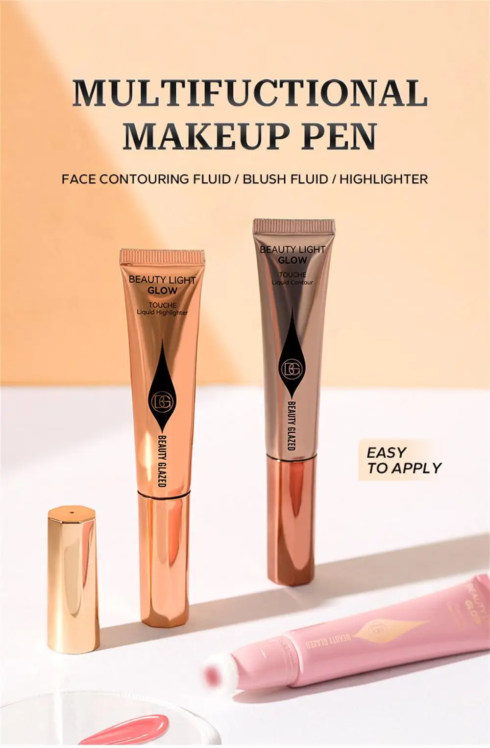 Description Picture 2 of itemLiquid Blush Highlighter Multifunctional Long-Lasting Face Pigmentation Lightweight Silky Texture Natural Water-Proof Blusher