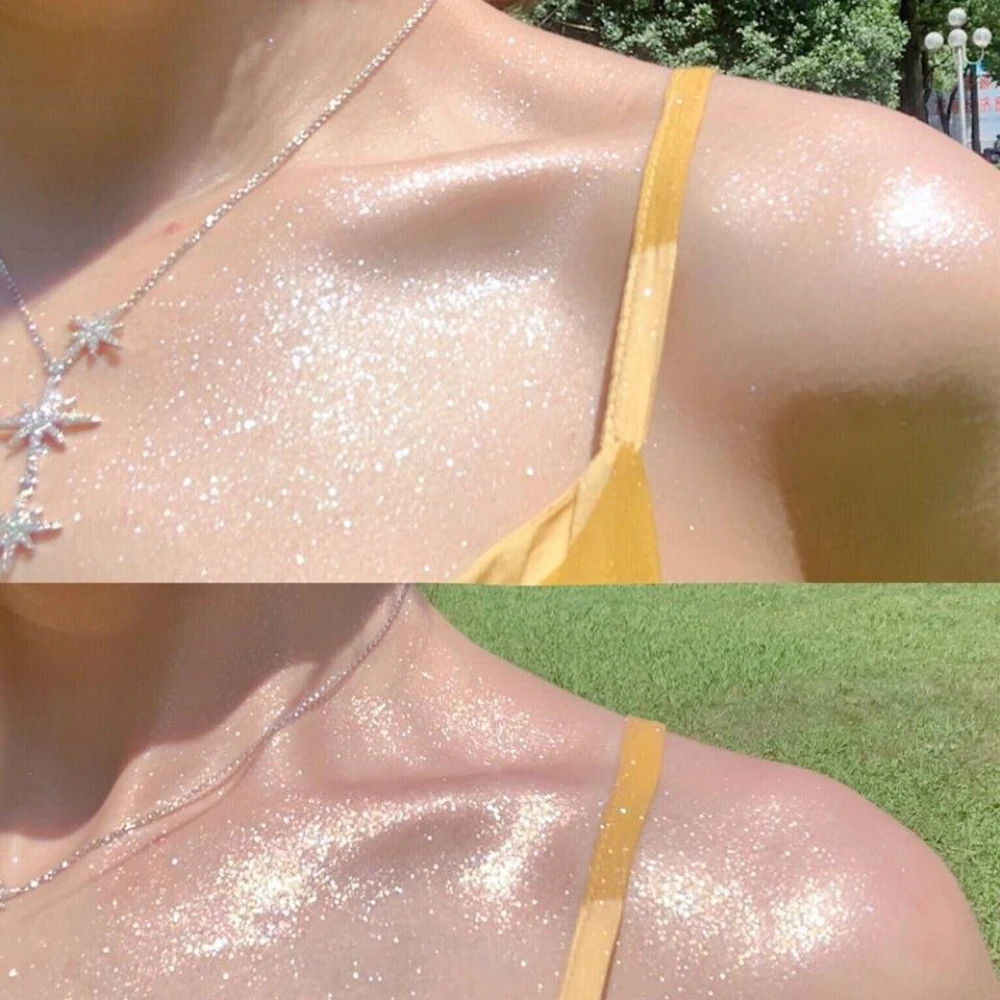 Description Picture 6 of itemHighlighter Powder Spray Glitter Spray Diamond Air Bag Powder Gloss Glitter Shimmer Sparkle Powder Face Body Highlight Makeup