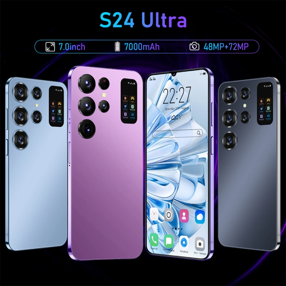 Description Picture 2 of itemNew Original S24 Ultra Smartphone 5G 7.0HD 16G+1T Dual Sim Cellphones Android Cell Phone Unlocked 72MP 7000mAh Mobile Phone