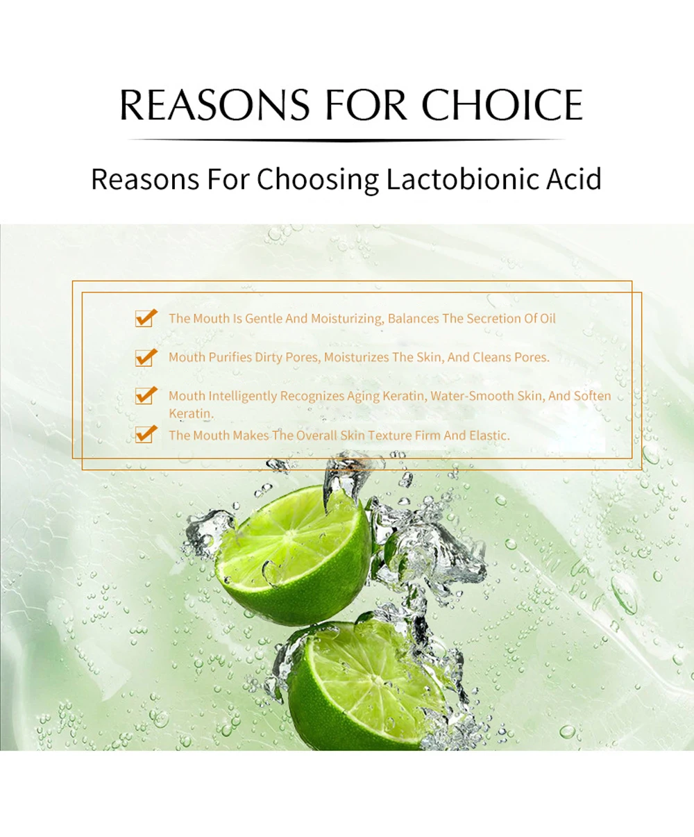 Description Picture 6 of itemLactobionic Acid Face Serum Anti-Aging Wrinkles Essence Exfoliating Shrink Pores Anti-Oxidation Lift Firming Remove Fine Lines