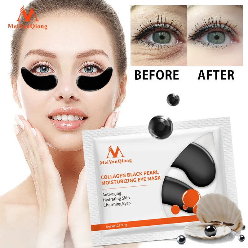MeiYanQiong Black Pearl Collagen Essence Eye Mask Anti Wrinkle Remove Dark Circle Anti Age Bag Eye Patch 10PCS