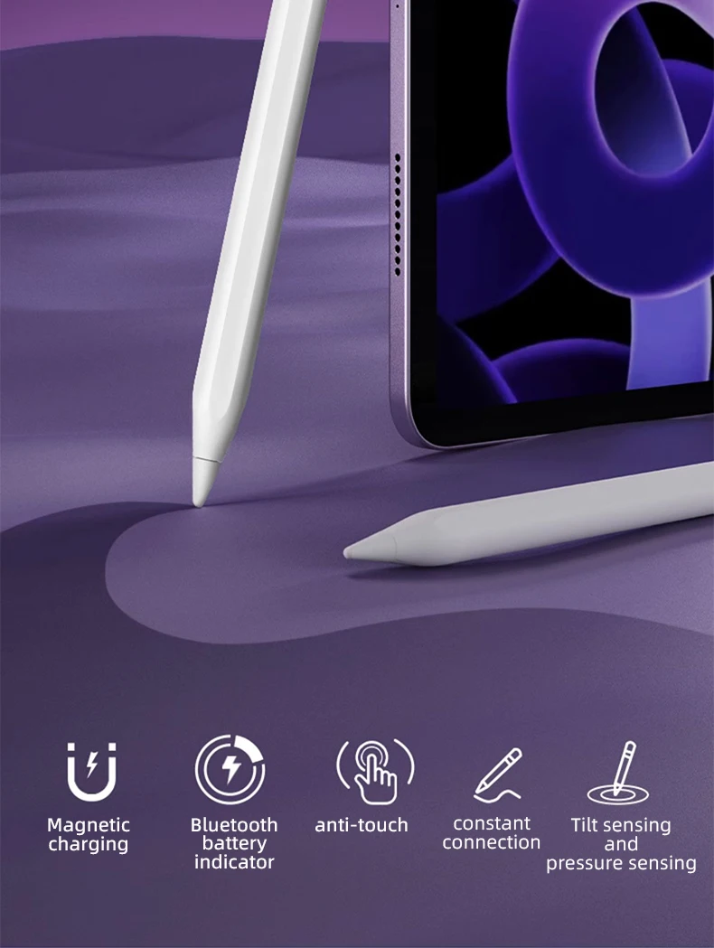 Description Picture 3 of itemNEW For Apple Pencil 2 1 For iPad Air 4 5 Pro 11 12.9 Mini 6 Palm Rejection Tablet Stylus Touch Pen APP Wireless Charging gen 2