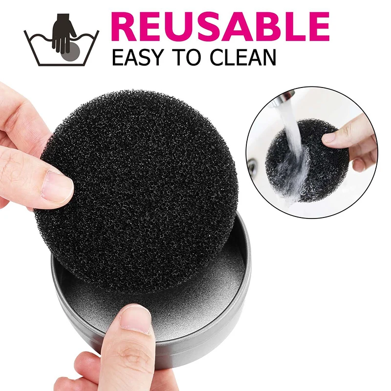 Description Picture 2 of itemPortable Makeup Brush Dry Cleaner Box Eye Shadow Powder Brushes Color Remover Sponge Makeup Brush Washing Scrubber Clean Kit