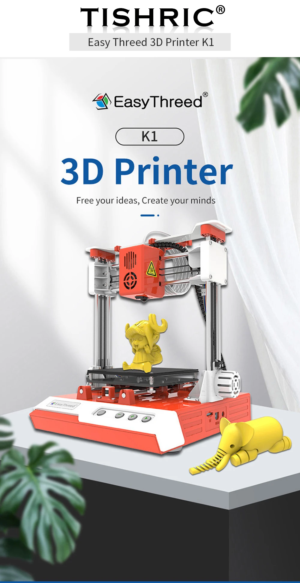 Description Picture 2 of itemTISHRIC K1 3D Printer For Kids Intelligent Printing Self Developed Modeling Software E3dmagic Slicer Easyware Child 3D Printer