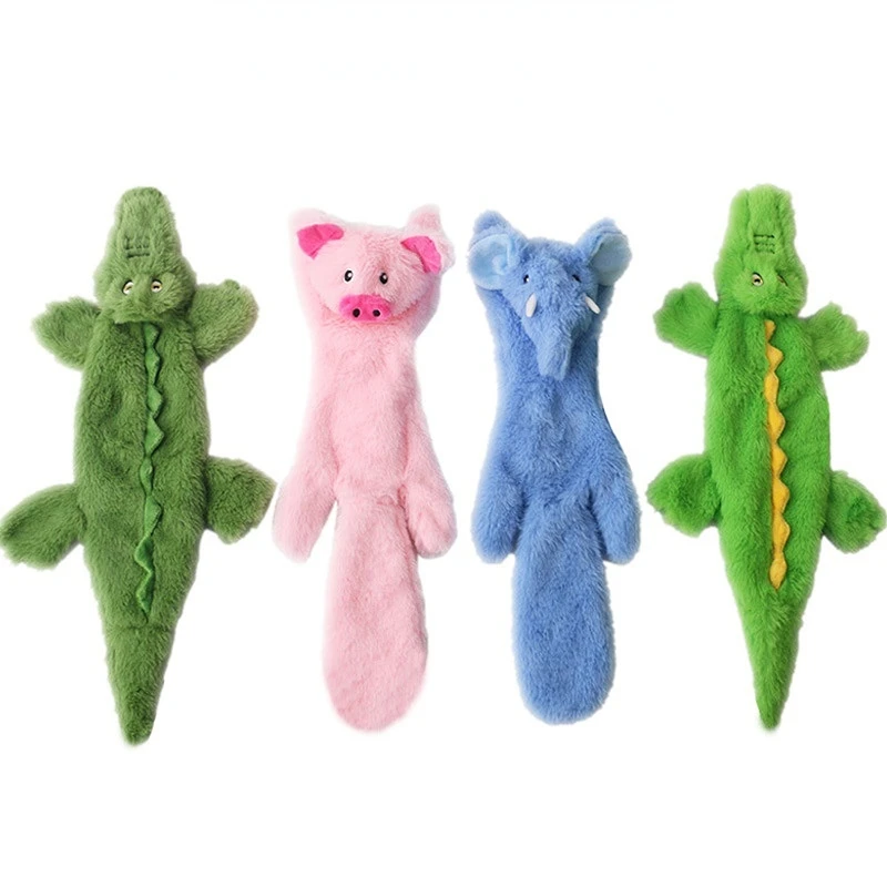 Description Picture 2 of itemNew Cute Plush Toys Squeak PetCrocodile Pig Elephant Animal Sound paper Plush Toy Dog Chew Squeaky Whistling Involved Dog Toys
