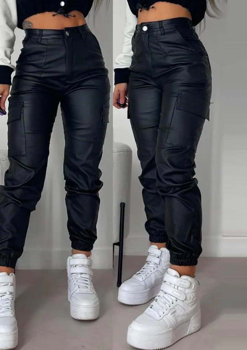 Description Picture 5 of itemParachute High Waist Straight Trousers Wide Leg Women Clothes Y2K Vintage Korean Harajuku Streetwear Casual Black Cargo Pants