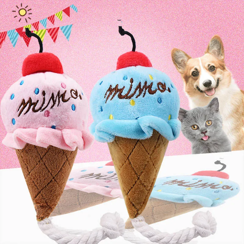 Description Picture 2 of itemPet Dog Toy Puppy Plush Squeak Toy for Small Dogs Ice Cream Pet Toys for Dog Chew Exercise Toy Cat Pets Product Honden Speelgoed