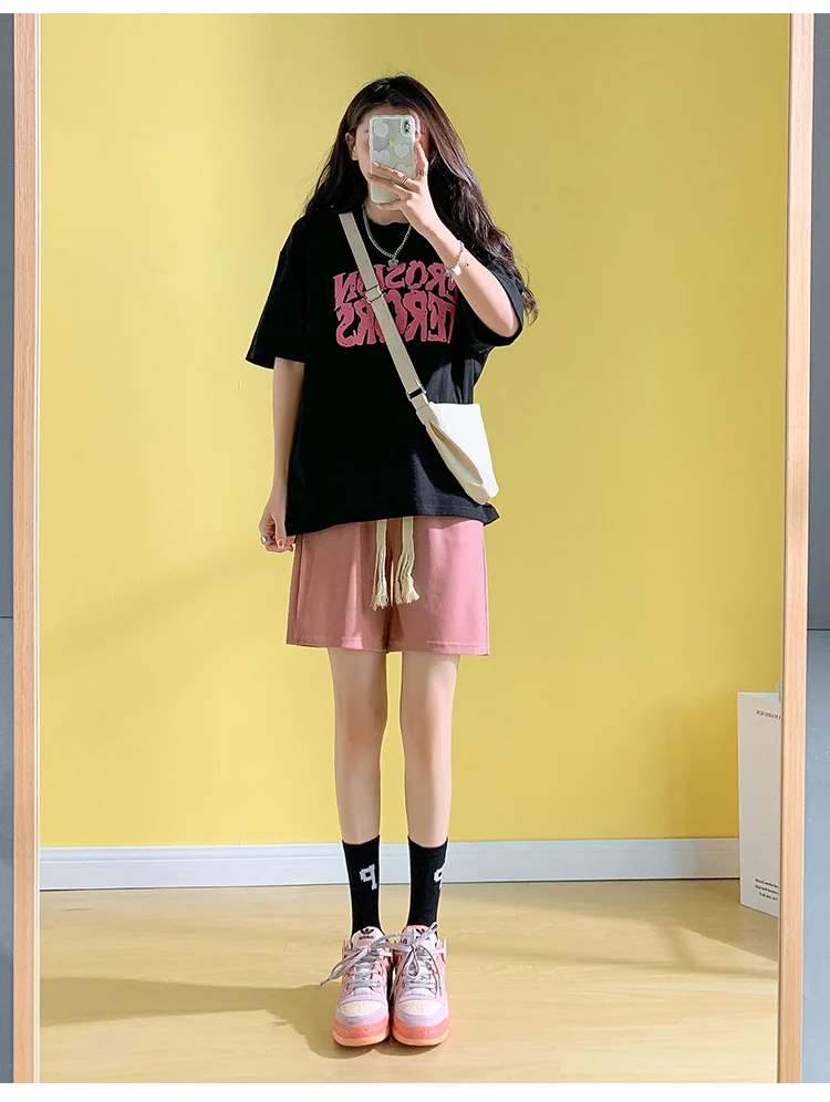 Description Picture 6 of itemKorean Fashion High Waist Shorts Women Summer 2023 Casual Slim Fit Short Pants Joggers Female Y2k Black Sport Streetwear New