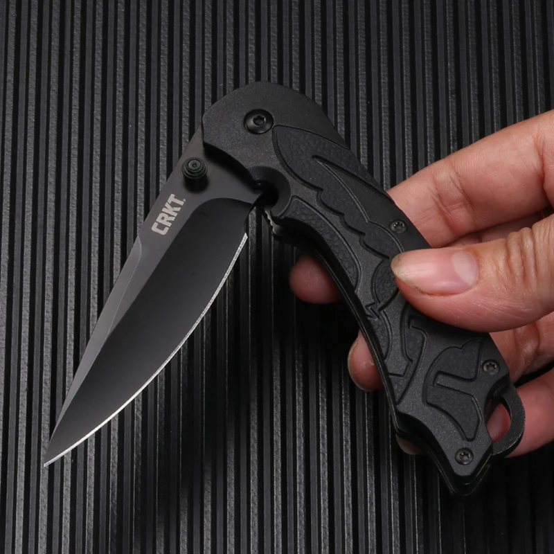 CRKT 7116 Moxie EDC Folding Pocket Knife Military Ourdoor Combat Knives, 3.22'' Black Blade Edc Forces Hunter Multi Hand Tool
