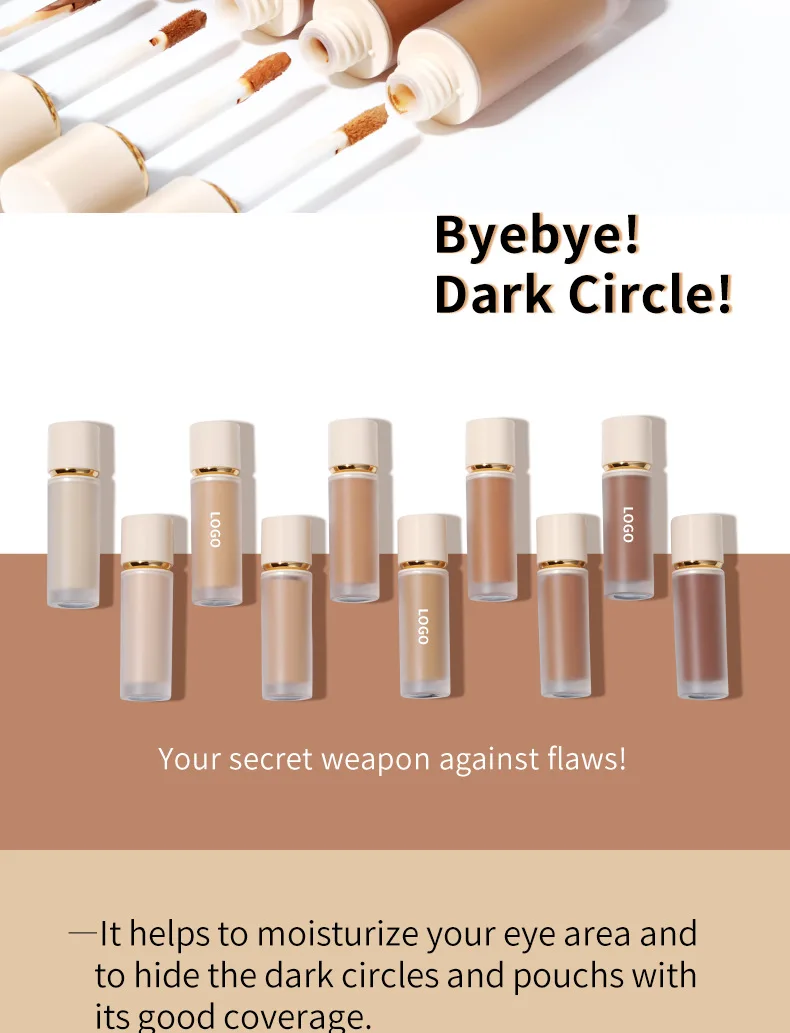 Description Picture 4 of itemPrivate Label Makeup Concealer Liquid Full Coverage Eye Dark Circles Blemish 10 Colors New Dark Skin Face Contour Cosmetics