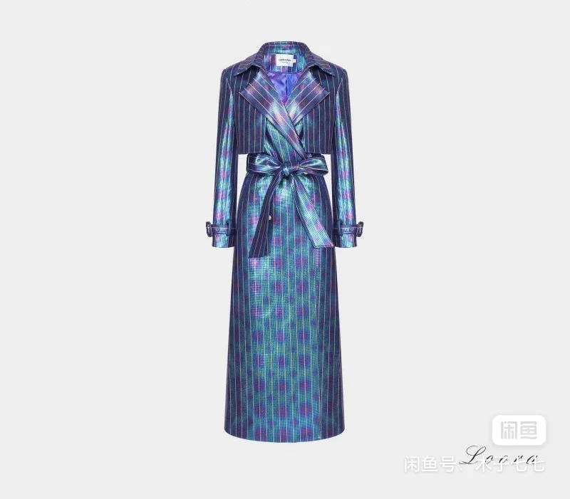 Description Picture 3 of itemFashion Women PU Leopard Jacket Autumn Winter Long Coat Luxury Trench Jacket Oversized Overcoat Turn-down Collar