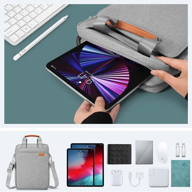Description Picture 4 of itemNIDOO Laptop Bag Sleeve For MacBook Air Pro 13 M1 Shoulder Bag For iPad Pro 12.9 Waterproof Notebook Briefcase Case Handbag