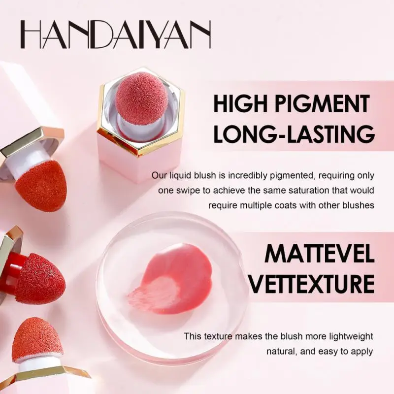 Cheek Rouge Soft Mist 1pcs Cosmetics Air Cushion Blush Face Contour Blush 6 Color Female Makeup Liquid Blush Face Blusher